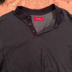 Zara men dark blue polka dot polo